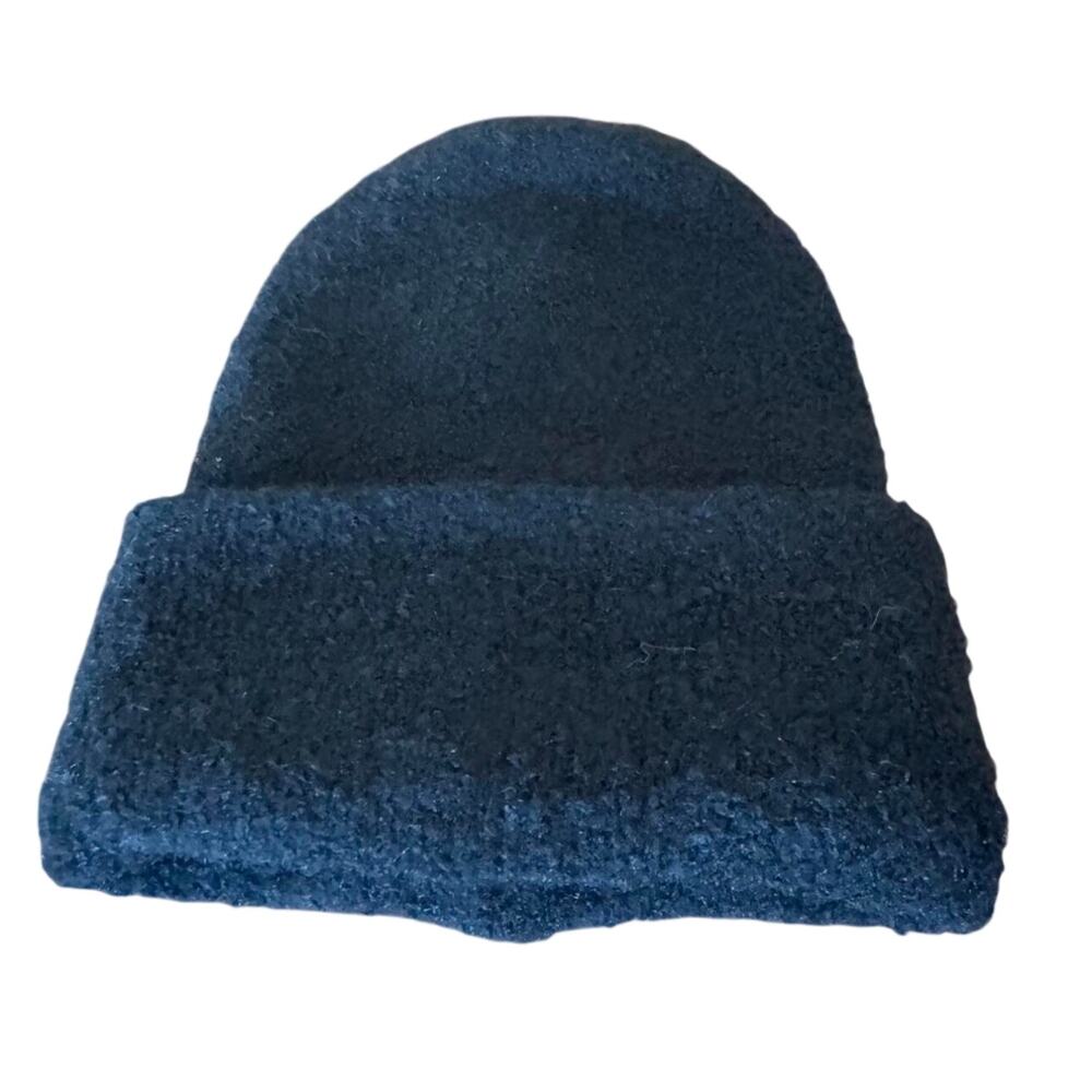 A New Day Black Beanie Toque Soft Knit Winter Hat Wool Blend One Size